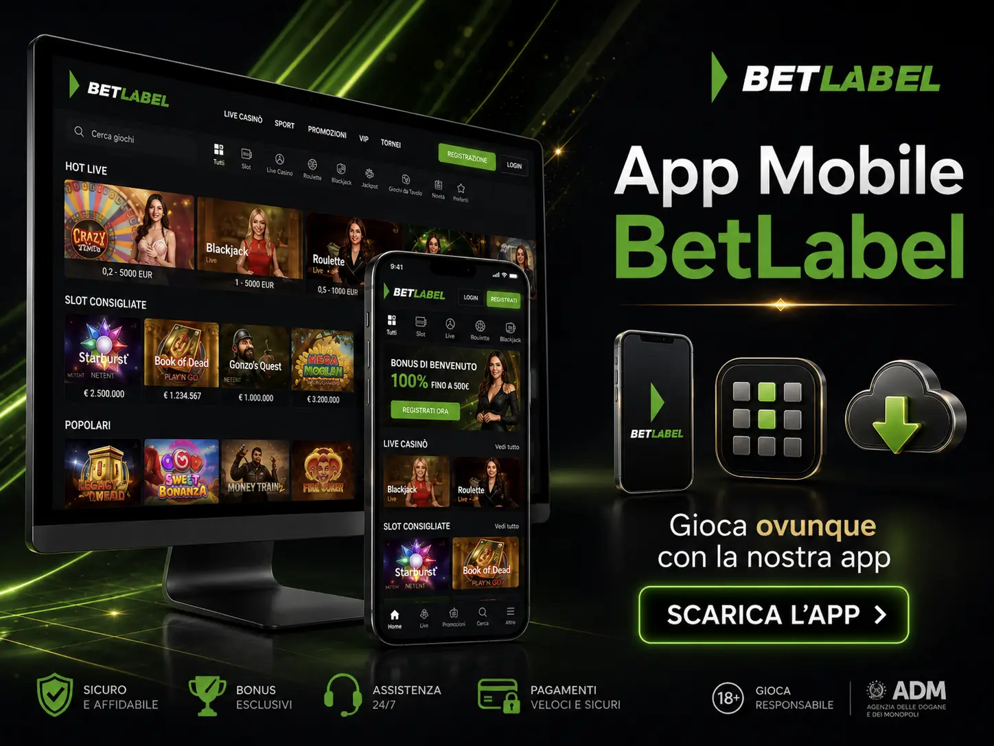 Versione mobile e app Betlabel