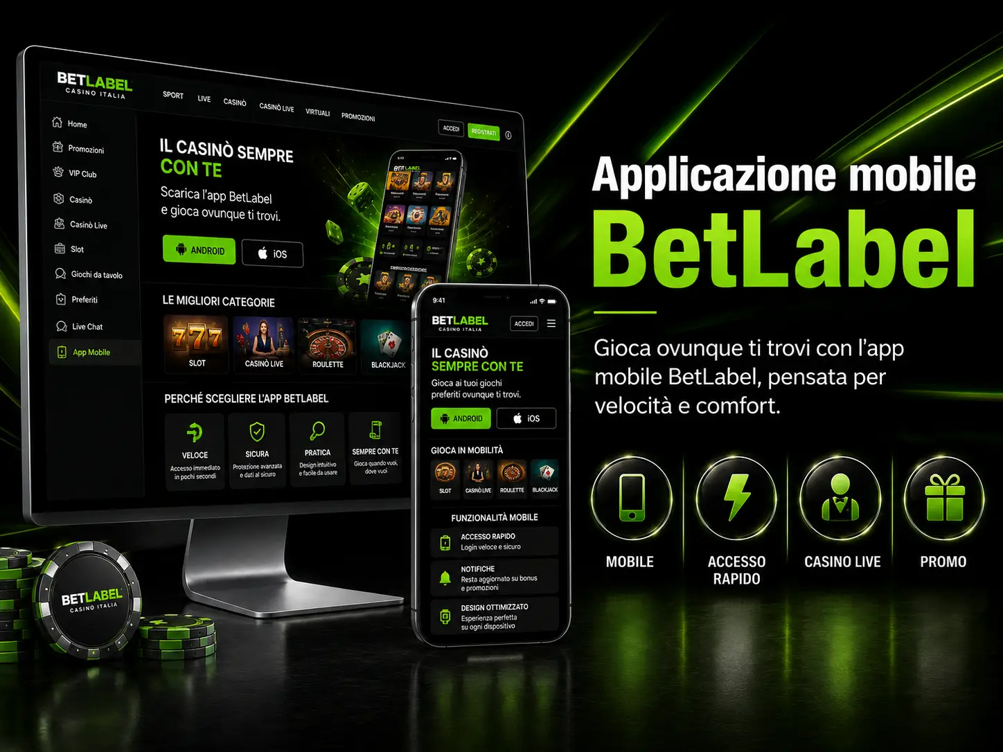 Applicazione mobile BetLabel