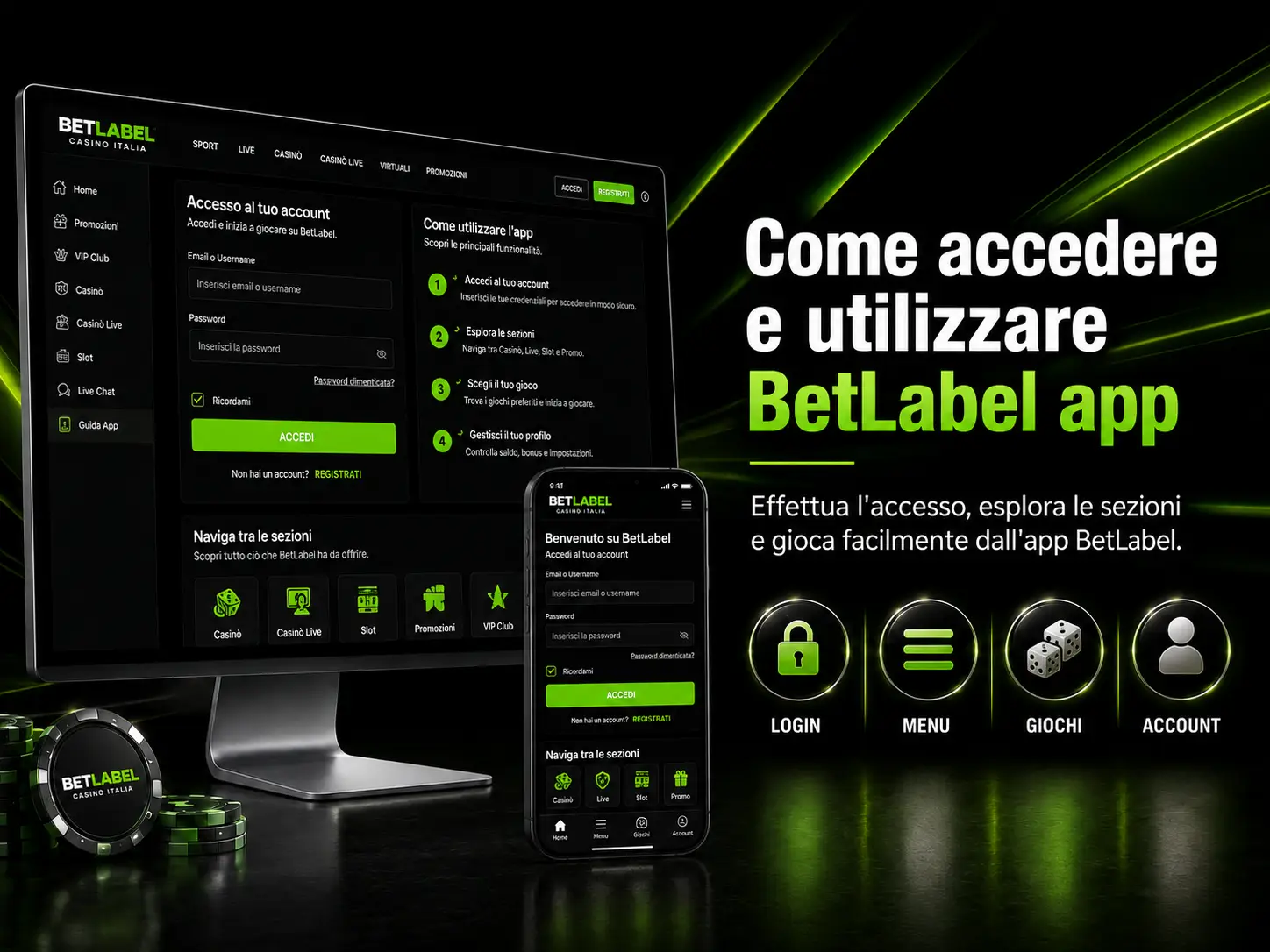 Come accedere e utilizzare BetLabel app