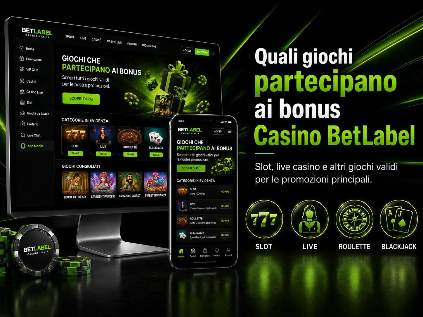 Quali giochi partecipano ai bonus Casino BetLabel